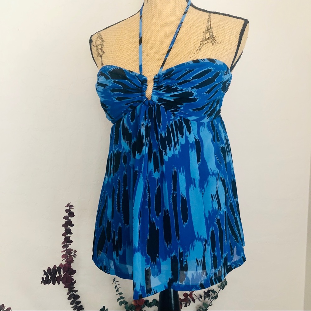 BCBGeneration Blue Halter Top M